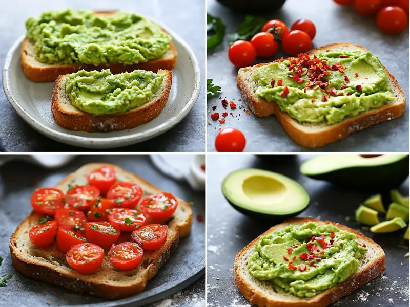 Step-by-step guide to making low-calorie avocado toast.