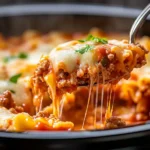 Lasagna Soup in a Crockpot: Easy, Hearty, and Delicious Recipe 11 Lasagna soup cooking in a crockpot.