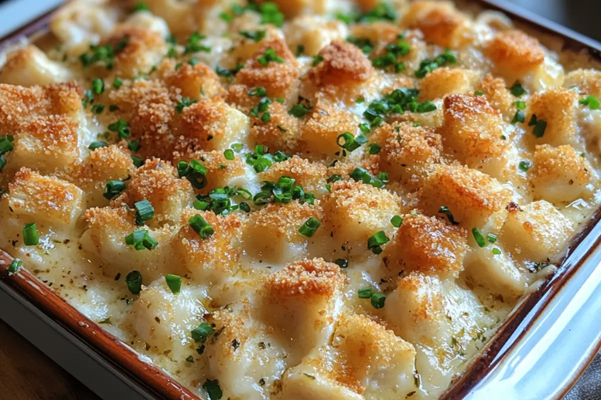 Ritz Cracker Chicken Casserole: A Comfort Food Classic 1 Golden-brown Ritz cracker chicken casserole with buttery topping, fresh out of the oven.