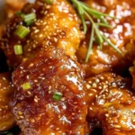 Gourmet Plated Crispy Honey Garlic Chicken with Fresh Herbs