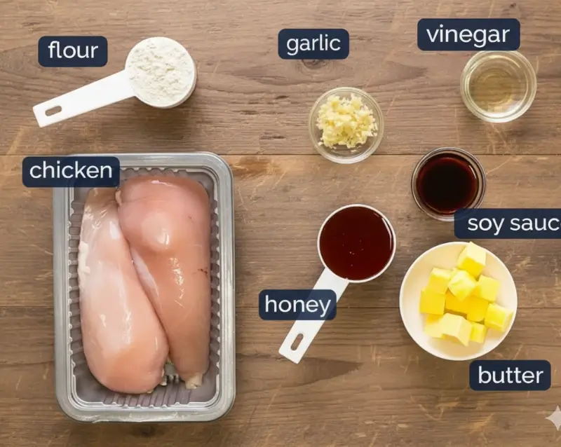 Simple Ingredients for Easy Crispy Honey Garlic Chicken Recipe