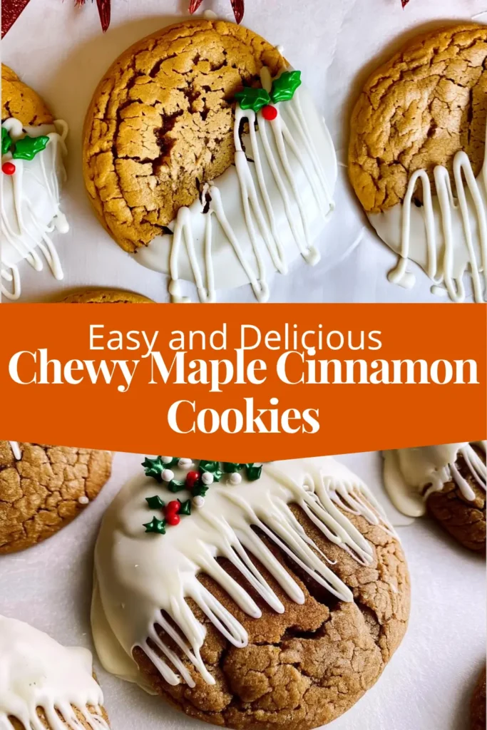 Easy Chewy Maple Cinnamon Cookies with White Chocolate 9 Beige White Minimalist Thanksgiving Recipe Pinterest Pin 3 1