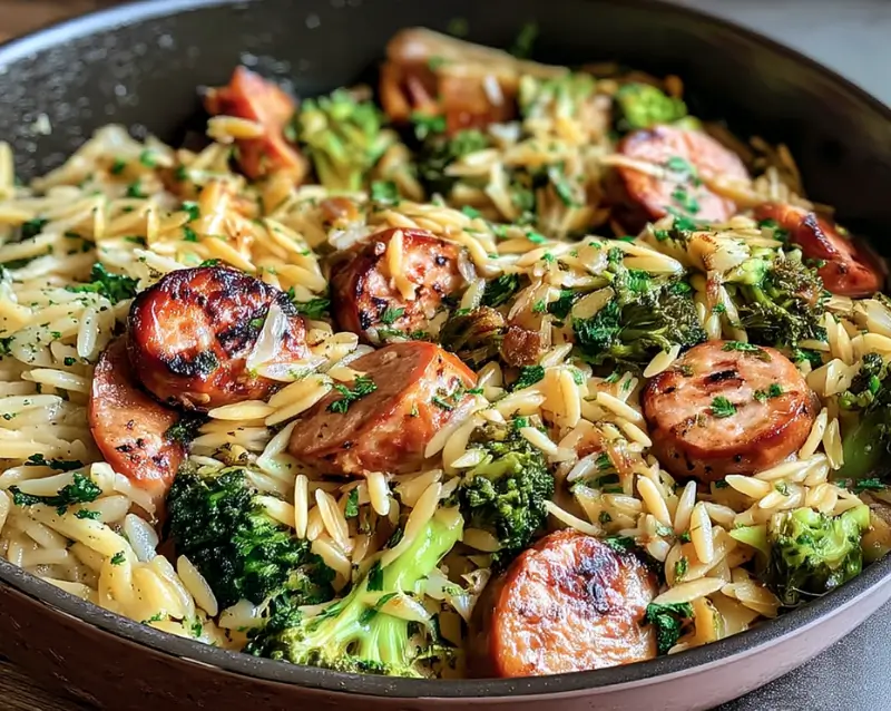 One-Pan Chicken Sausage Broccoli Orzo—Simple & Satisfying 5 Design sans titre 6 2