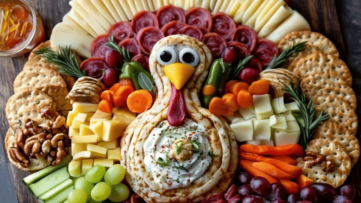 Recipes Hurry 4 Festive Thanksgiving Charcuterie Board Shaped Like a Turkey