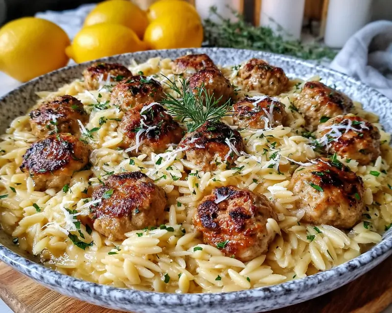 Chicken Ricotta Meatballs with Lemon Orzo 5 Design sans titre 5 1